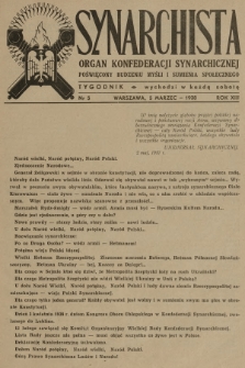 Synarchista : organ Konfederacji Synarchicznej poświęcony budzeniu myśli i sumienia społecznego. R.13, 1938, nr 5