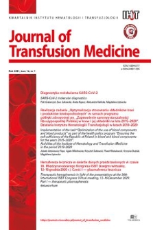 Journal of Transfusion Medicine. T. 14, 2021, nr 1