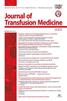 Journal of Transfusion Medicine. T. 15, 2022, nr 1