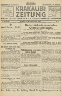 Krakauer Zeitung : zugleich amtliches Organ des K. u. K. Festungskommandos. 1915, nr 4