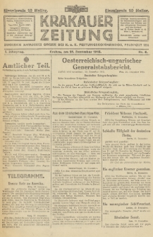 Krakauer Zeitung : zugleich amtliches Organ des K. u. K. Festungskommandos. 1915, nr 6