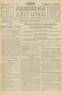 Krakauer Zeitung : zugleich amtliches Organ des K. u. K. Festungskommandos. 1915, nr 7