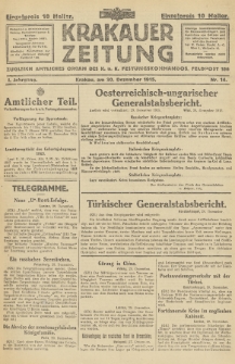 Krakauer Zeitung : zugleich amtliches Organ des K. u. K. Festungskommandos. 1915, nr 14