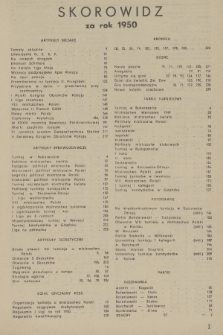 Szachy : miesięcznik wydawany przez Polski Związek Szachowy. R.4, 1950, Skorowidz za rok 1950