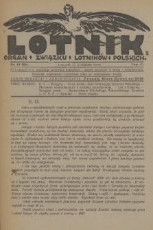 Lotnik : organ Związku Lotników Polskich. T.4, 1926, nr 10 (69)
