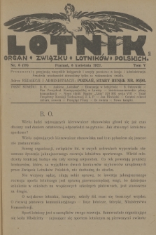 Lotnik : organ Związku Lotników Polskich. T.5, 1927, nr 6 (78)
