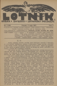 Lotnik : organ Związku Lotników Polskich. T.5, 1927, nr 8 (80)