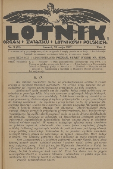 Lotnik : organ Związku Lotników Polskich. T.5, 1927, nr 9 (81)