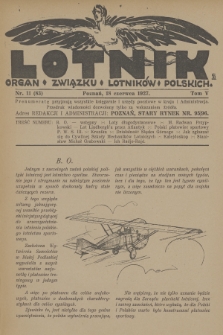 Lotnik : organ Związku Lotników Polskich. T.5, 1927, nr 11 (83)