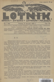 Lotnik : organ Związku Lotników Polskich. T.7, 1928, nr 1 (96)
