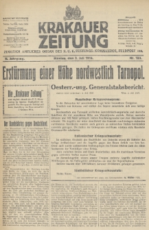 Krakauer Zeitung : zugleich amtliches Organ des K. U. K. Festungs-Kommandos. 1916, nr 183
