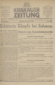 Krakauer Zeitung : zugleich amtliches Organ des K. U. K. Festungs-Kommandos. 1916, nr 187