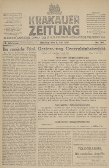 Krakauer Zeitung : zugleich amtliches Organ des K. U. K. Festungs-Kommandos. 1916, nr 188