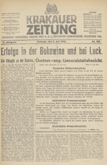 Krakauer Zeitung : zugleich amtliches Organ des K. U. K. Festungs-Kommandos. 1916, nr 189