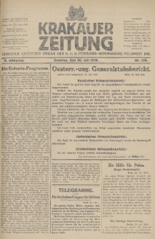 Krakauer Zeitung : zugleich amtliches Organ des K. U. K. Festungs-Kommandos. 1916, nr 210