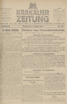 Krakauer Zeitung : zugleich amtliches Organ des K. U. K. Festungs-Kommandos. 1916, nr 218