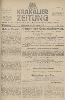 Krakauer Zeitung : zugleich amtliches Organ des K. U. K. Festungs-Kommandos. 1916, nr 221