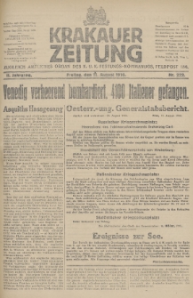 Krakauer Zeitung : zugleich amtliches Organ des K. U. K. Festungs-Kommandos. 1916, nr 222