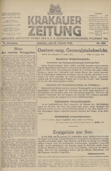 Krakauer Zeitung : zugleich amtliches Organ des K. U. K. Festungs-Kommandos. 1916, nr 223