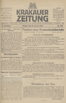 Krakauer Zeitung : zugleich amtliches Organ des K. U. K. Festungs-Kommandos. 1916, nr 225