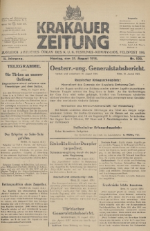 Krakauer Zeitung : zugleich amtliches Organ des K. U. K. Festungs-Kommandos. 1916, nr 232