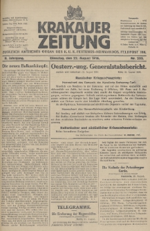 Krakauer Zeitung : zugleich amtliches Organ des K. U. K. Festungs-Kommandos. 1916, nr 233