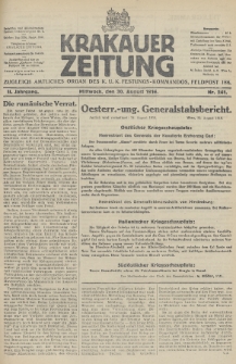 Krakauer Zeitung : zugleich amtliches Organ des K. U. K. Festungs-Kommandos. 1916, nr 241