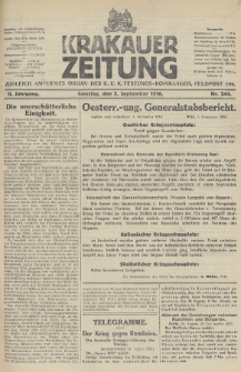 Krakauer Zeitung : zugleich amtliches Organ des K. U. K. Festungs-Kommandos. 1916, nr 244