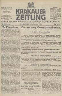 Krakauer Zeitung : zugleich amtliches Organ des K. U. K. Festungs-Kommandos. 1916, nr 246