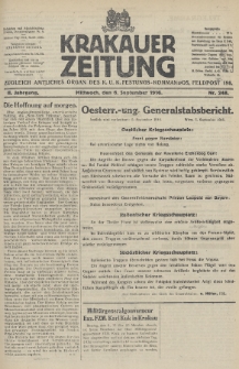 Krakauer Zeitung : zugleich amtliches Organ des K. U. K. Festungs-Kommandos. 1916, nr 248
