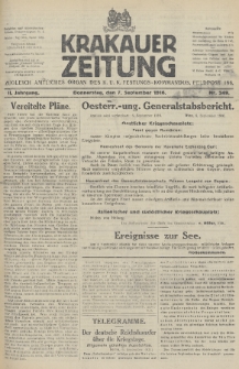 Krakauer Zeitung : zugleich amtliches Organ des K. U. K. Festungs-Kommandos. 1916, nr 249