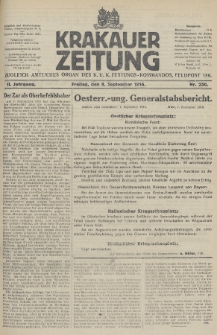 Krakauer Zeitung : zugleich amtliches Organ des K. U. K. Festungs-Kommandos. 1916, nr 250