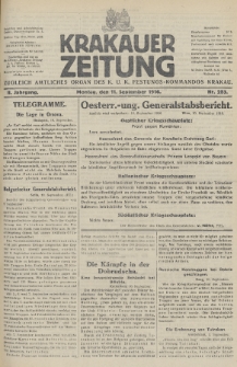 Krakauer Zeitung : zugleich amtliches Organ des K. U. K. Festungs-Kommandos. 1916, nr 253