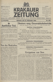 Krakauer Zeitung : zugleich amtliches Organ des K. U. K. Festungs-Kommandos. 1916, nr 255
