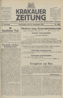 Krakauer Zeitung : zugleich amtliches Organ des K. U. K. Festungs-Kommandos. 1916, nr 256