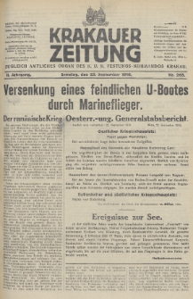 Krakauer Zeitung : zugleich amtliches Organ des K. U. K. Festungs-Kommandos. 1916, nr 265