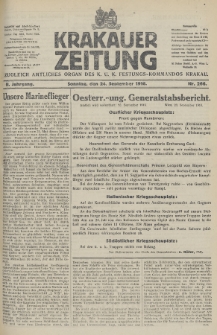 Krakauer Zeitung : zugleich amtliches Organ des K. U. K. Festungs-Kommandos. 1916, nr 266