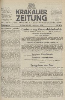 Krakauer Zeitung : zugleich amtliches Organ des K. U. K. Festungs-Kommandos. 1916, nr 271