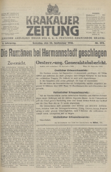 Krakauer Zeitung : zugleich amtliches Organ des K. U. K. Festungs-Kommandos. 1916, nr 272