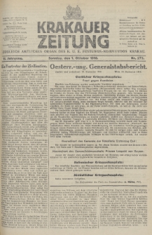 Krakauer Zeitung : zugleich amtliches Organ des K. U. K. Festungs-Kommandos. 1916, nr 273