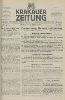 Krakauer Zeitung : zugleich amtliches Organ des K. U. K. Festungs-Kommandos. 1916, nr 288
