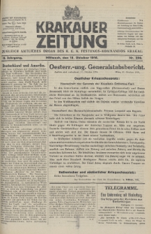 Krakauer Zeitung : zugleich amtliches Organ des K. U. K. Festungs-Kommandos. 1916, nr 290