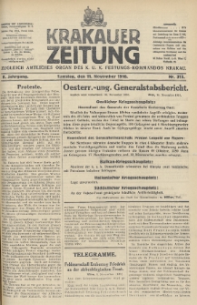 Krakauer Zeitung : zugleich amtliches Organ des K. U. K. Festungs-Kommandos. 1916, nr 315