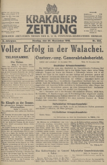 Krakauer Zeitung : zugleich amtliches Organ des K. U. K. Festungs-Kommandos. 1916, nr 324