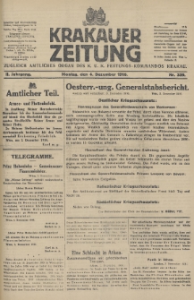Krakauer Zeitung : zugleich amtliches Organ des K. U. K. Festungs-Kommandos. 1916, nr 339