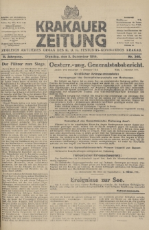 Krakauer Zeitung : zugleich amtliches Organ des K. U. K. Festungs-Kommandos. 1916, nr 340