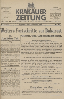 Krakauer Zeitung : zugleich amtliches Organ des K. U. K. Festungs-Kommandos. 1916, nr 341