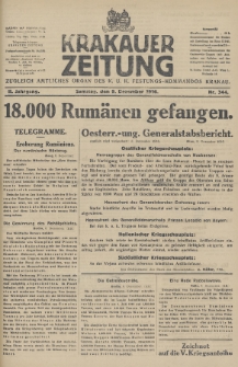 Krakauer Zeitung : zugleich amtliches Organ des K. U. K. Festungs-Kommandos. 1916, nr 344