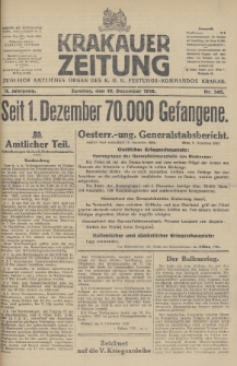 Krakauer Zeitung : zugleich amtliches Organ des K. U. K. Festungs-Kommandos. 1916, nr 345