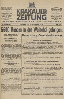 Krakauer Zeitung : zugleich amtliches Organ des K. U. K. Festungs-Kommandos. 1916, nr 361